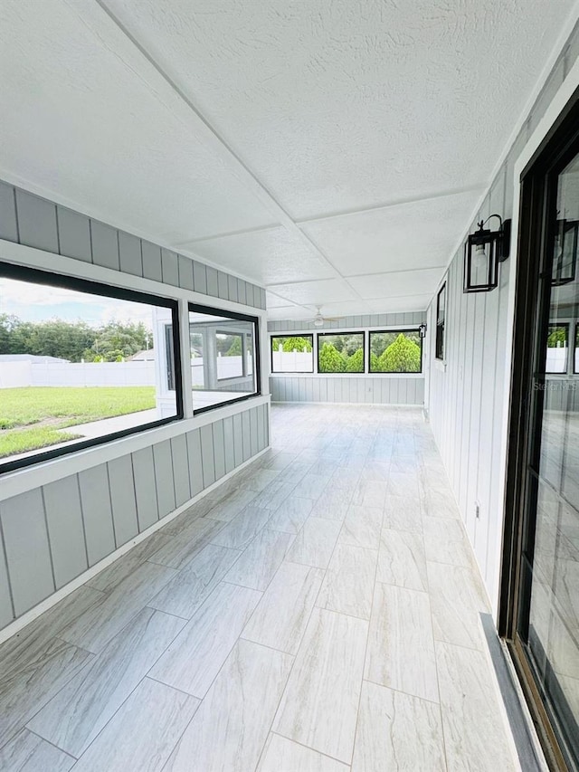 view of unfurnished sunroom