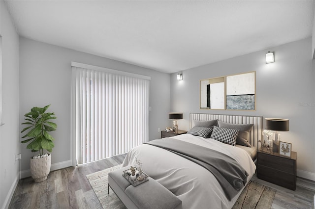 bedroom featuring light hardwood / wood-style flooring