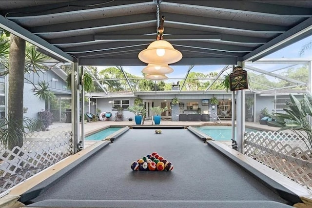 interior space featuring pool table