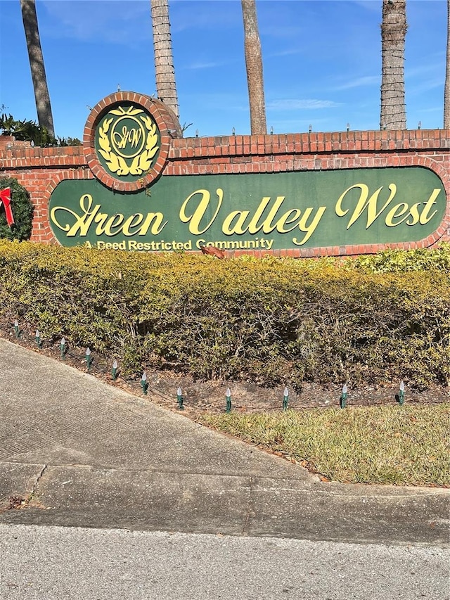 view of community sign