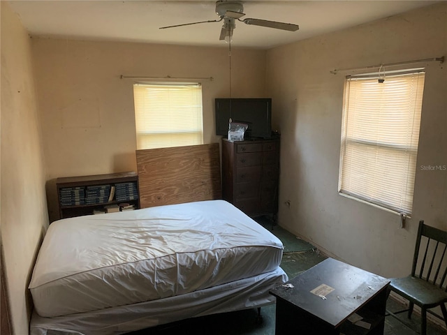 bedroom with ceiling fan