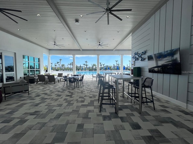 view of patio with an outdoor living space