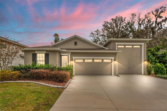 view of front of house with a garage