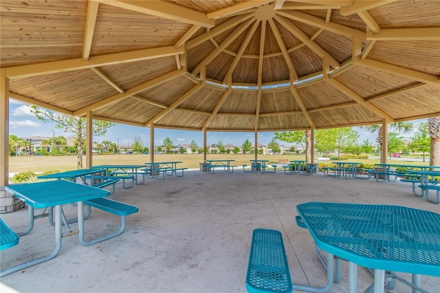 exterior space featuring a gazebo