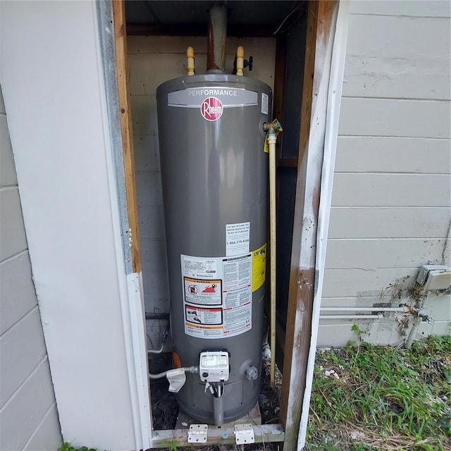 utilities featuring gas water heater