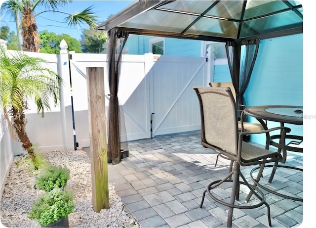 view of patio with a gazebo