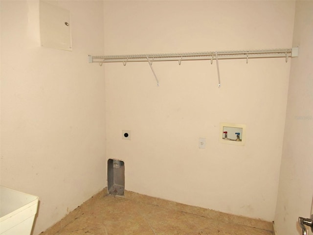 washroom featuring laundry area, hookup for a washing machine, and hookup for an electric dryer