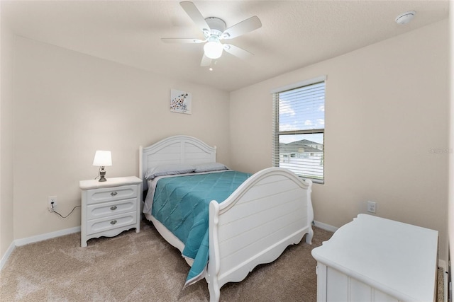 bedroom with carpet and ceiling fan