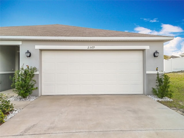 view of garage