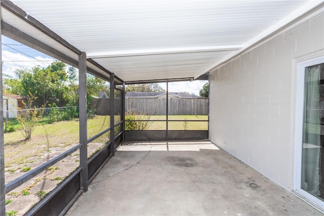 view of unfurnished sunroom