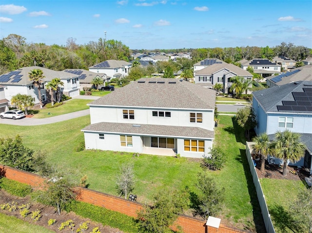 bird's eye view with a residential view