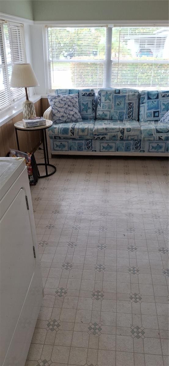 living room featuring washer / clothes dryer