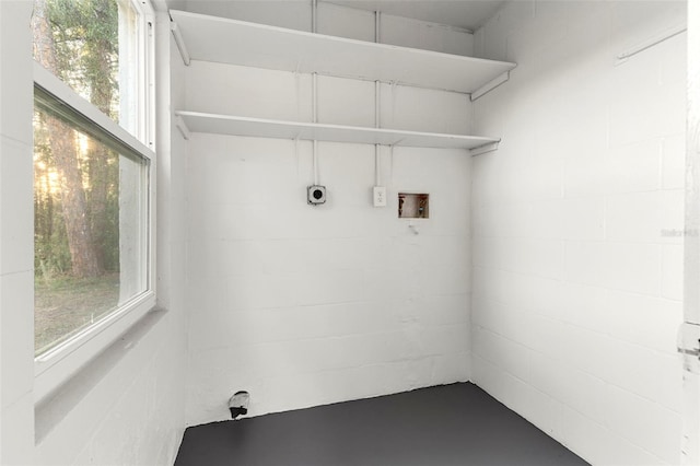 laundry area with laundry area, plenty of natural light, electric dryer hookup, and hookup for a washing machine