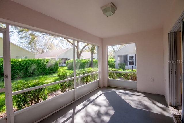 view of unfurnished sunroom