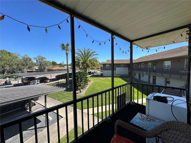 balcony with a residential view