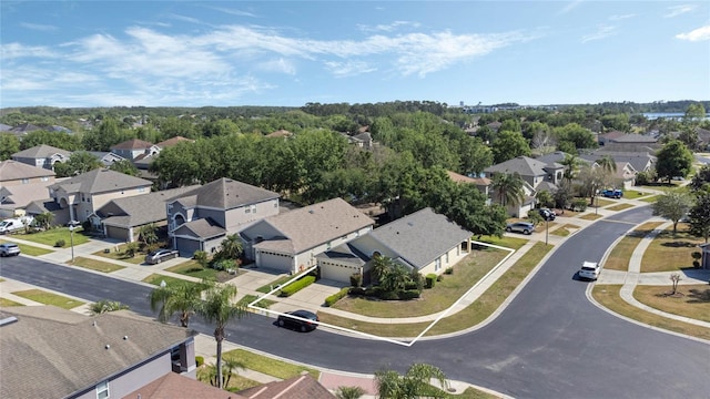 drone / aerial view with a residential view