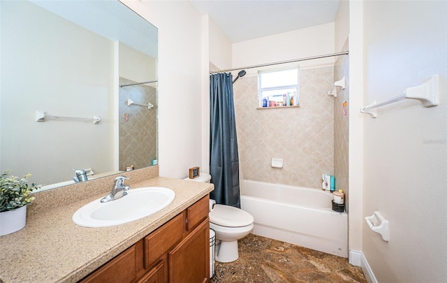 3033 Stonegate Falls Dr, Land O Lakes, FL 34638 - full bath featuring toilet, shower / tub combo with curtain, and vanity
