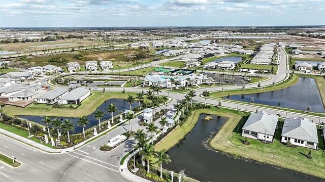 17245 Savory Mist Cir, Bradenton, FL 34211 - bird's eye view with a water view and a residential view