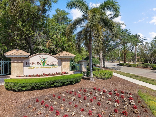 view of community sign