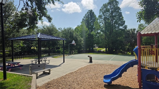community playground featuring a gazebo
