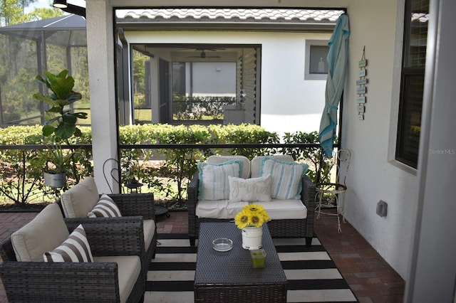 2735 Lavandula Ct, North Port, FL 34289 - exterior space featuring an outdoor living space