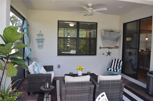 2735 Lavandula Ct, North Port, FL 34289 - view of patio featuring a ceiling fan