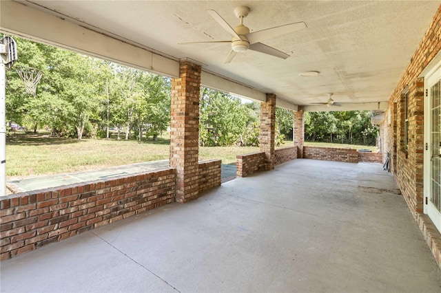 view of patio with ceiling fan