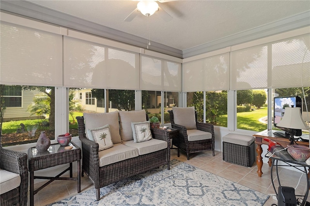 1305 Guerra Ave, The Villages, FL 32159 - sunroom with an outdoor hangout area and ceiling fan