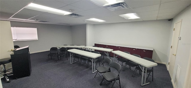 227 Central Ave, Sarasota, FL 34236 - misc room featuring a drop ceiling, carpet flooring, and baseboards