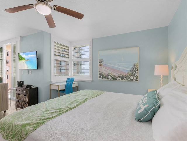 bedroom with a ceiling fan