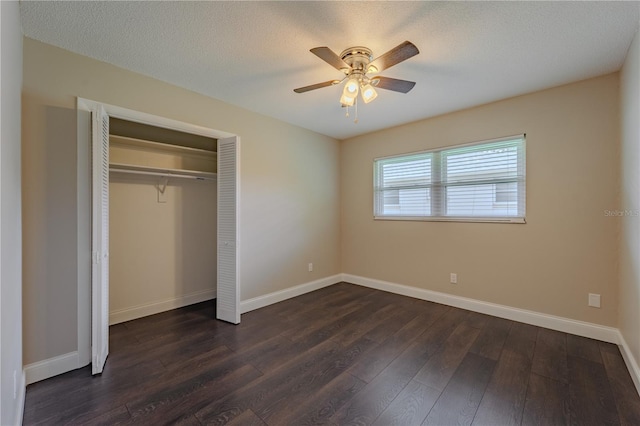 4514 Crichton Ln, Orlando, FL 32806 - unfurnished bedroom featuring dark wood-style floors, baseboards, a closet, and ceiling fan