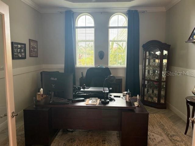 16617 5th Ave E, Bradenton, FL 34212 - office with crown molding and a tray ceiling