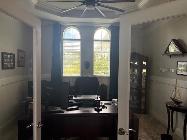 16617 5th Ave E, Bradenton, FL 34212 - office with ceiling fan and crown molding
