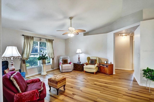 130 Evergreen Dr, Auburndale, FL 33823 - sitting room featuring light wood-style floors and a ceiling fan