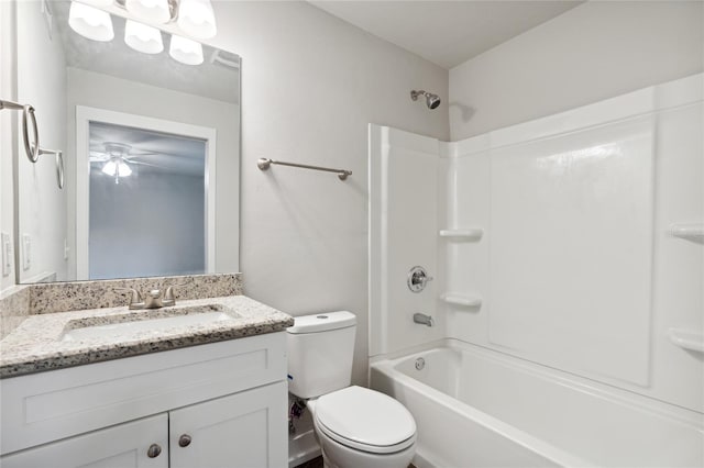 302 NW 7th Ter, Gainesville, FL 32601 - bathroom with vanity, shower / bathtub combination, and a ceiling fan