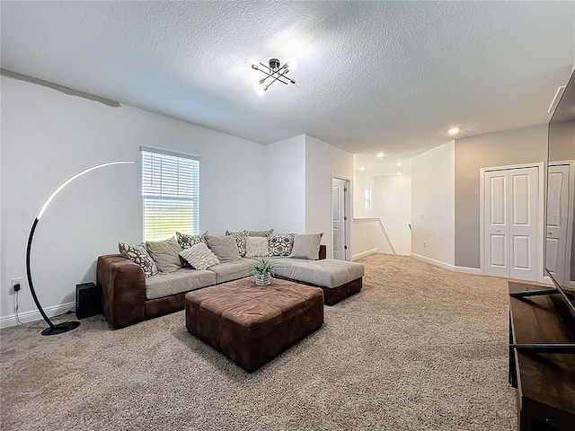 2044 Keystone Pass Blvd, Minneola, FL 34715 - carpeted living room with a textured ceiling and recessed lighting
