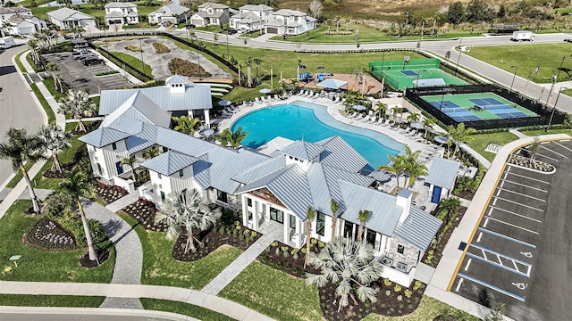 17106 Savory Mist Cir, Lakewood Ranch, FL 34211 - drone / aerial view of a pool area