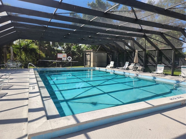 22481 Westchester Blvd Unit A19, Punta Gorda, FL 33980 - community pool with glass enclosure and a patio