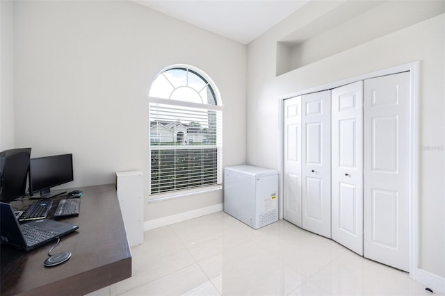 9844 Montclair Cir, Apopka, FL 32703 - office area featuring baseboards and light tile patterned flooring