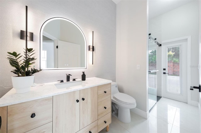 9844 Montclair Cir, Apopka, FL 32703 - bathroom featuring vanity, tile patterned floors, and backsplash
