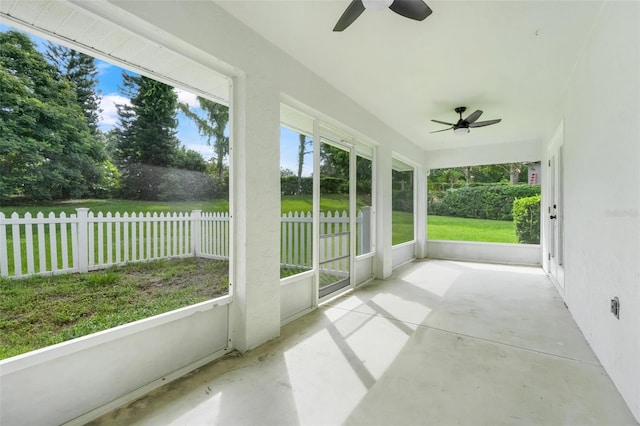 11442 Beggs Ct, Clermont, FL 34711 - unfurnished sunroom with ceiling fan