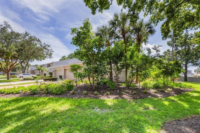 7755 High Pine Rd, Orlando, FL 32819 - view of property exterior with a yard, an attached garage, and driveway