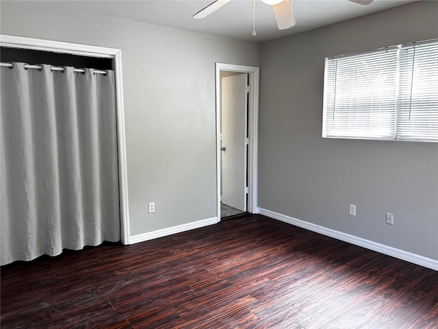 3304 Dew Berry Ave, Apopka, FL 32712 - unfurnished bedroom with dark wood finished floors, a ceiling fan, and a closet