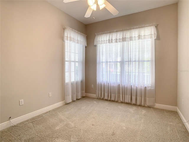 spare room featuring ceiling fan