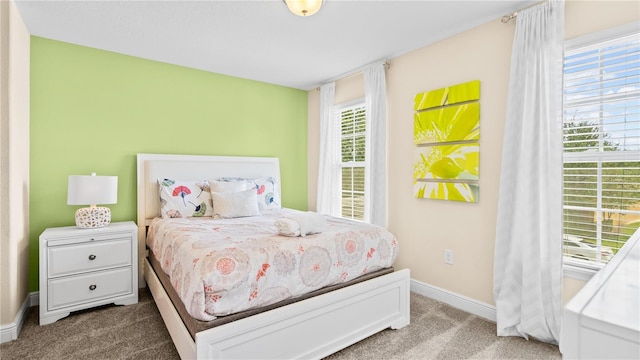 bedroom with carpet floors