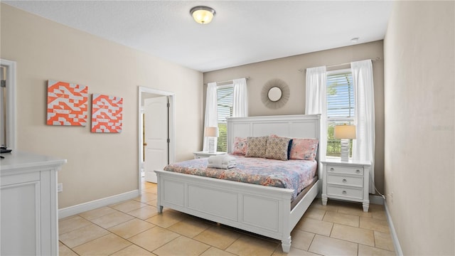 view of tiled bedroom