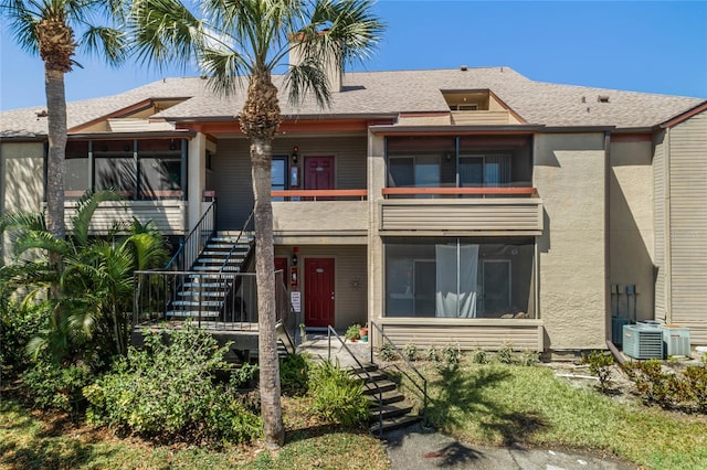 view of front of property featuring central AC