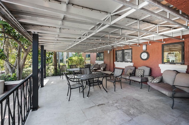 view of patio / terrace featuring an outdoor living space