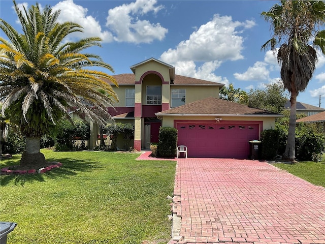 view of front of property featuring a front yard