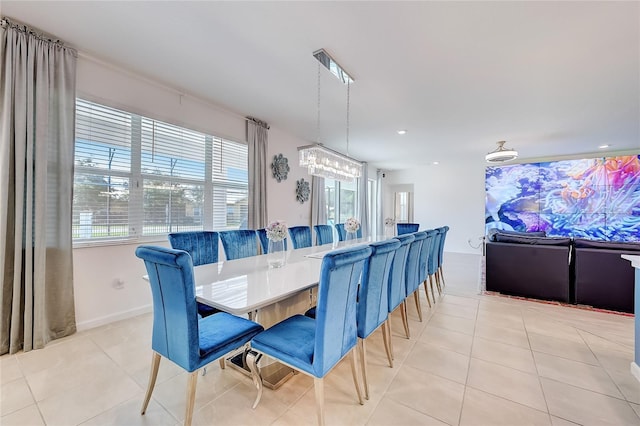 view of tiled dining room